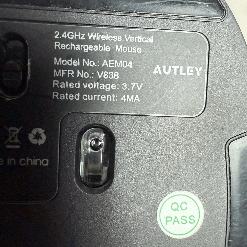 AUTLEY Ergonomic Mouse Rechargeable Vertical Mouse 2.4GHz with USB